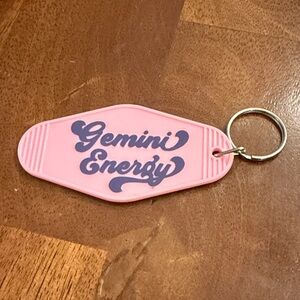 Pink Gemini Energy Keychain